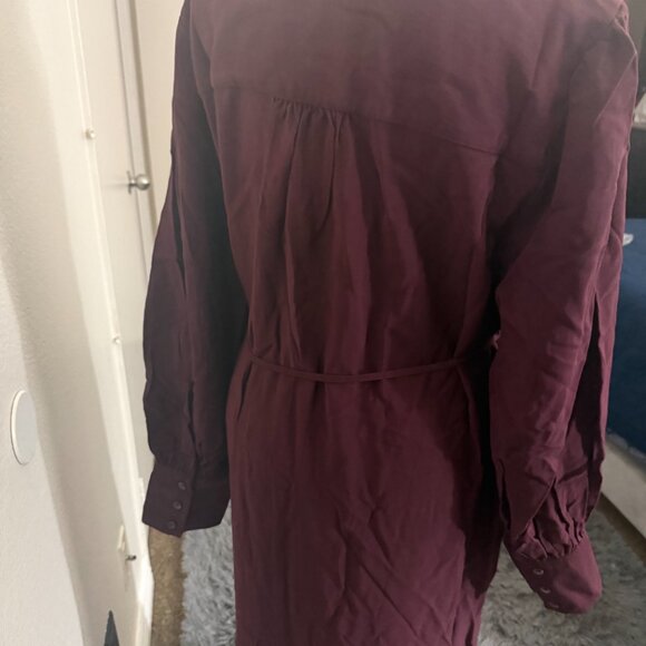 Maxi Burgendy Loft NWT Shirt dress - Picture 2 of 3